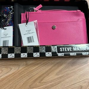Steve Madden Pink Wristlet And Scarf Key Chain Nwt